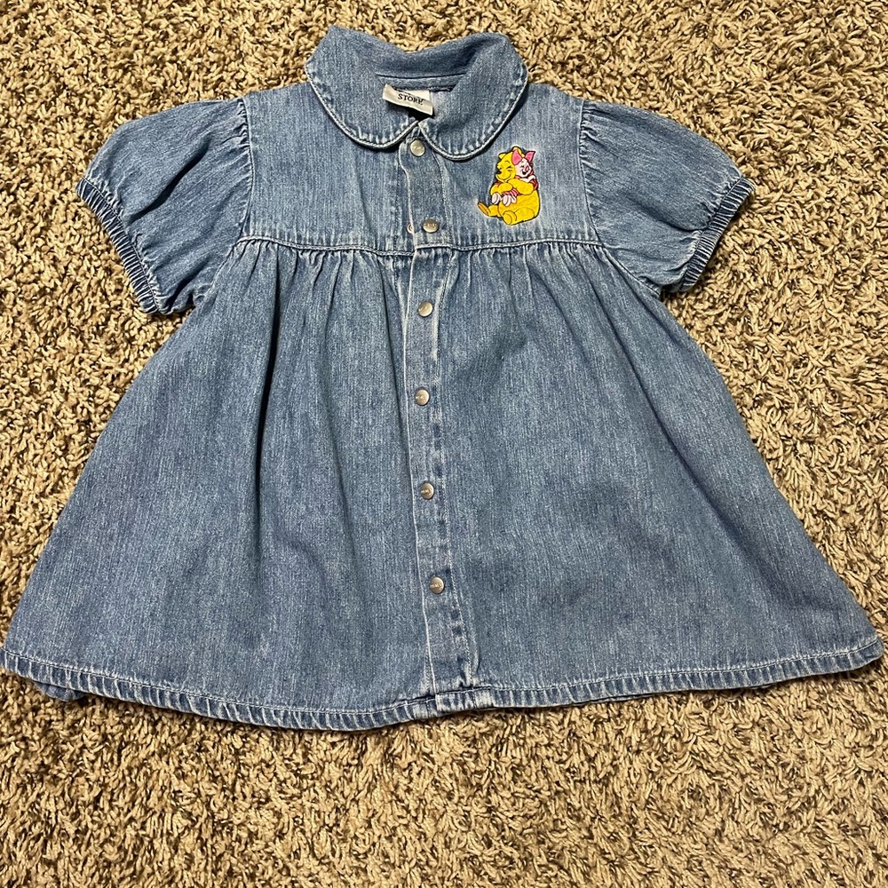 Vintage 🌟DISNEY STORE🌟 Winnie the Pooh and Piglet Shit with Princess Sleeves